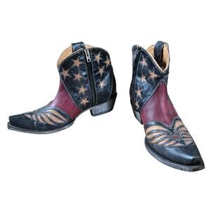 Old Gringo Black, Burgundy and Tan Star Cutout Ankle Booties